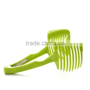 Vegetable Cutter Slicer Tomato Onion Slicer Holder Food-Grade Plastic Fruit Vegetable Cutters Kitchen Gadgets Slice KC1365 thumbnail-1