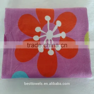China Supplier Wholesale Cotton Flower Custom Printed Beach Towel thumbnail-1