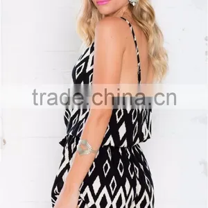 Custom Women Summer Clothes Casual Printed Jumpsuit,Latest Printed Jumpsuit For Women thumbnail-5