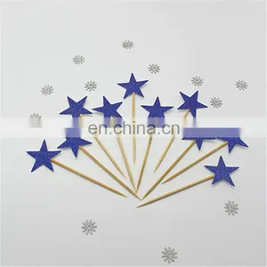 Blue Glitter Stars Cupcake Topper Birthday Party Cake Decorations thumbnail-1