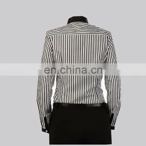 Classical Black and White Stripe Ladies Blouse or Tops thumbnail-3