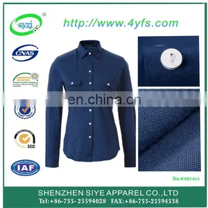 2016 Fashion Design Navy Women Blouse for Office Ladies Shirt thumbnail-1