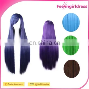 Fashion Quality Synthetic Feathers Cosplay Wig Long Purple thumbnail-2