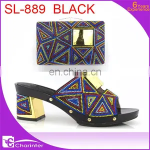 Italian Shoes and Matching Clutch Bag Ladies Shoes With Stones thumbnail-3