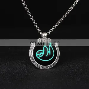 Zootopia Inspired Cute Animal Lazy Tree Toed Sloth Glow in Dark Pendant Necklace,lazy Men Flash Charm Necklace thumbnail-1