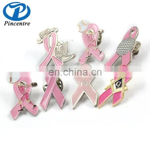 Wholesale Pink Ribbon Breast Cancer Awareness Brooch Pin thumbnail-1