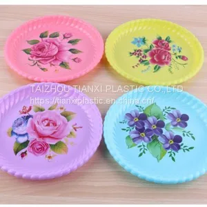 TX006 PLASTIC COLORFUL CAKE PLATE FOOD TRAY SNACK PLATE thumbnail-2