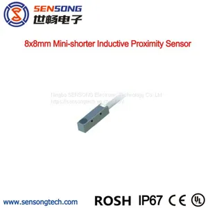 Q8 18mm Brass Body Rectangular Inductive Proximity Sensors 24VDC NPN PNP NO NC 2m Cable thumbnail-1