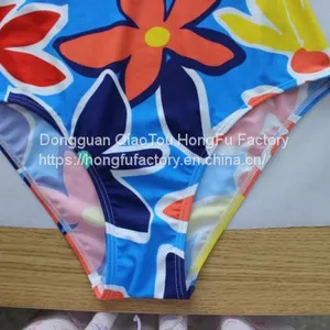 Front Deep v Sexy Swimsuit Floral Soft Padded Bathing Suit Women's One Piece Swimwear thumbnail-3