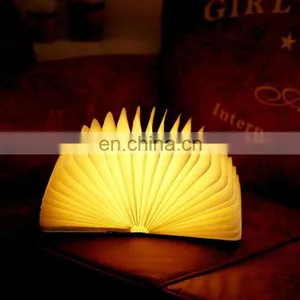 2019 New Foldable Colorful LED Wooden Light Bluetooth Speaker Book Lamp With Remote Control thumbnail-5