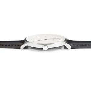 Stainless Steel Gents Fashion Watches Genuine Leather Ultrathin Quartz Man Watch thumbnail-5