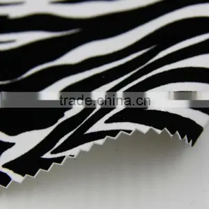PU Leather Printed Fabric Flocking Fabric for Sofa Zebra-stripe thumbnail-2