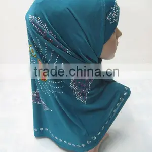 A487 Popular Beaded 2pcs al Amira Two Pieces Hijab thumbnail-1