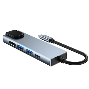 Type-C Docking Station Type-C to HDMI Gigabit Network Port RJ45 Five in One HUB thumbnail-1
