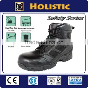 6 Inches Black Leather Tactical Army Boot thumbnail-1