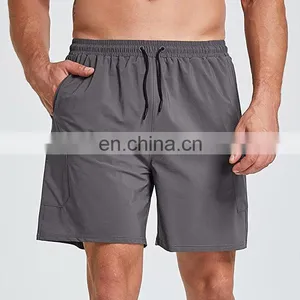 Custom High Quality Cheap Nylon Plus Size Men's Solid Color Running Shorts 2021 thumbnail-4