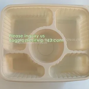 Disposable Corn Starch Plates, Biodegradable Corn Starch Food Container, Biobased Food Tray, Disposable Plastic Takeaway Meal Tray, Corn Starch Blister Packaging Tray, Blister Packaging thumbnail-4