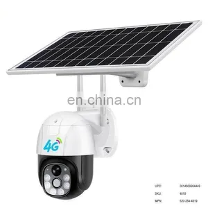 360 Wireless Surveillance PTZ IP Camera Solar Powered CCTV Security Cameras 4G Outdoor Solar Power Wifi Battery Camera V380 thumbnail-1