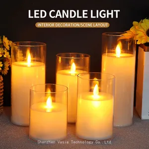 7.5cm Diameter 10/12.5/15/17.5/20cm Height Battery - Operated Led Flameless Tealight Candle, Flickering for Wedding, Home, Bar & Christmas Decor thumbnail-1