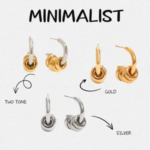 Simple 20g Stainless Steel Earrings - Fashion Piercing Jewelry for Daily Wear thumbnail-2