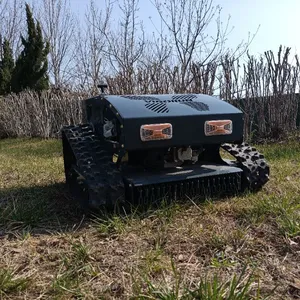 Industrial Single Cylinder Gasoline Engine Petrol/Gasoline 20 Inch Cutting Blade Remote Operated Steep Slope Mower thumbnail-6