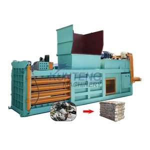 Hydraulic Silage Feed Straw Straw Municipal Solid Waste Baler Horizontal Plastic Waste Baling Machine EPC thumbnail-1