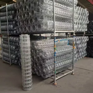 High Tensile Galvanized Woven Hinge Joint Field Wire Mesh Roll Fencing for Cattle, Sheep, and Deer thumbnail-5