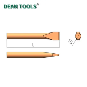 Flat Chisel for Masonry Chipping and Stone Carving, 20mm Width 250mm Length Industrial Tool thumbnail-2