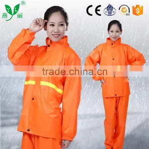 YANLI 100%waterproof,orange Safety Pvc Vinyl Reflective Raincoat /reflective Raincoat for Adult thumbnail-3