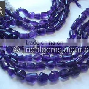 Natural African Amethyst Faceted Nugget Beads thumbnail-1