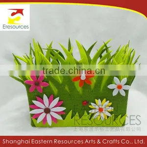 Felt Flower Bucket for Easter Ornament thumbnail-1