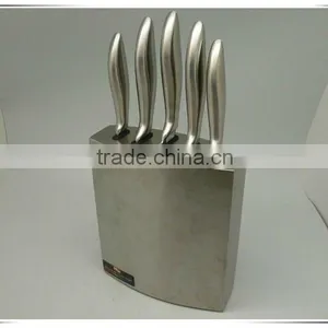 6pcs Stainless Steel Hollow Handle Good Quality With S/s Block Kitchen Knife thumbnail-1