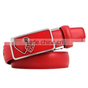 Fashion Women's Automatic Buckle Love Diamond Lady Leather Belt thumbnail-1