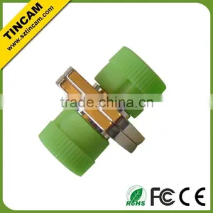 FC APC SM SX Dual Piece Fiber Optic Adapter thumbnail-1