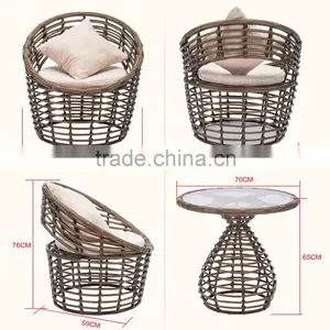 Outdoor Leisure Dining Table Set Garden Wicker Egg Chair Rattan Furniture Italian Design thumbnail-6