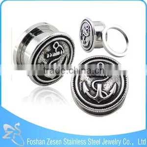 Competitive Price Stylish Body Jewelry Medical Steel Casting Anchor Ear Plugs thumbnail-1