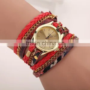 CARUDF Braided PU Leather Popular Woman Quartz Watch Women Dress Watches Relogio Feminino Fashion Bracelet Watch Montre Femme thumbnail-2