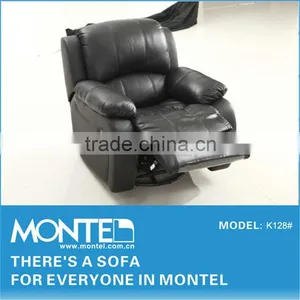 Black Modern Leather Recliner Sofa Set thumbnail-3