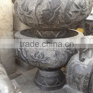 Antique Park Decoration Granite Stone Flower Pot Stand thumbnail-3