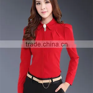 New Pattern Long Sleeve Office Wear Shirts for Women thumbnail-4