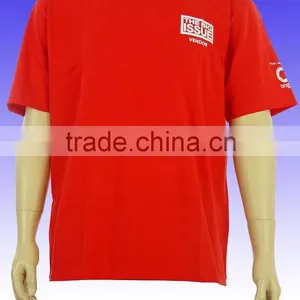 Printing Plain Cotton Red Short Sleeve T-shirt Made in China thumbnail-1