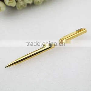 Gold Slim Metal Pen , 24K Gold Pen With Crystal thumbnail-2
