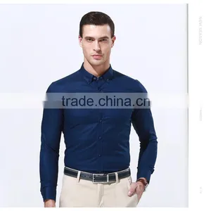 In the Spring of the New Men's Business Casual Classic Pure Color Long Sleeve Shirts thumbnail-5