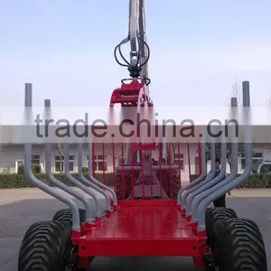 PTO Log Trailer With Crane ((1 Ton,3 Ton,5 Ton,8 Ton,10ton,12 Ton) thumbnail-1