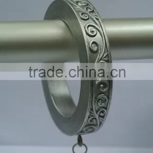 Decorative Designer Silver Curtain Rod Rings With Clips For 1", 1-1/4" & 1-1/2" Drapery Rods thumbnail-6