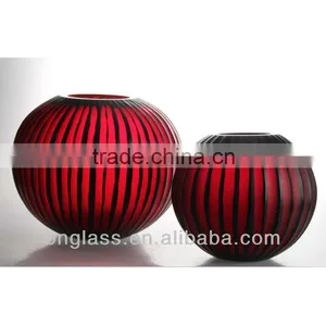 Unique Engraved Red Glass Vases for Wedding Decoration Quality Choice thumbnail-1