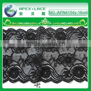 Tubular Nylon Lacing Nylon Spandex Lace Trim Elastic for Girls,lace Curtain-APN4154y-16cm thumbnail-1