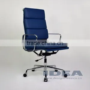 Replica EA219 Charles High Back Office Chair - Navy Blue Color Genuine Leather thumbnail-4