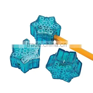 Wholesale Stationery Supplier New Unique Cheap Single Hole Funny Plastic Snowflake Shaped Pencil Sharpeners Factory Direct Sale thumbnail-1