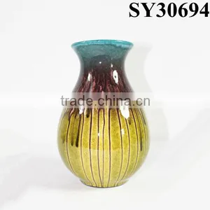 Small Glazed Ceramic Yellow Indoor Vase thumbnail-6